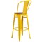 Flash Furniture Yellow Metal Barstool with Back and Wood Seat, 30" High, PK4 4-CH-31320-30GB-YL-WD-GG - alternate 2